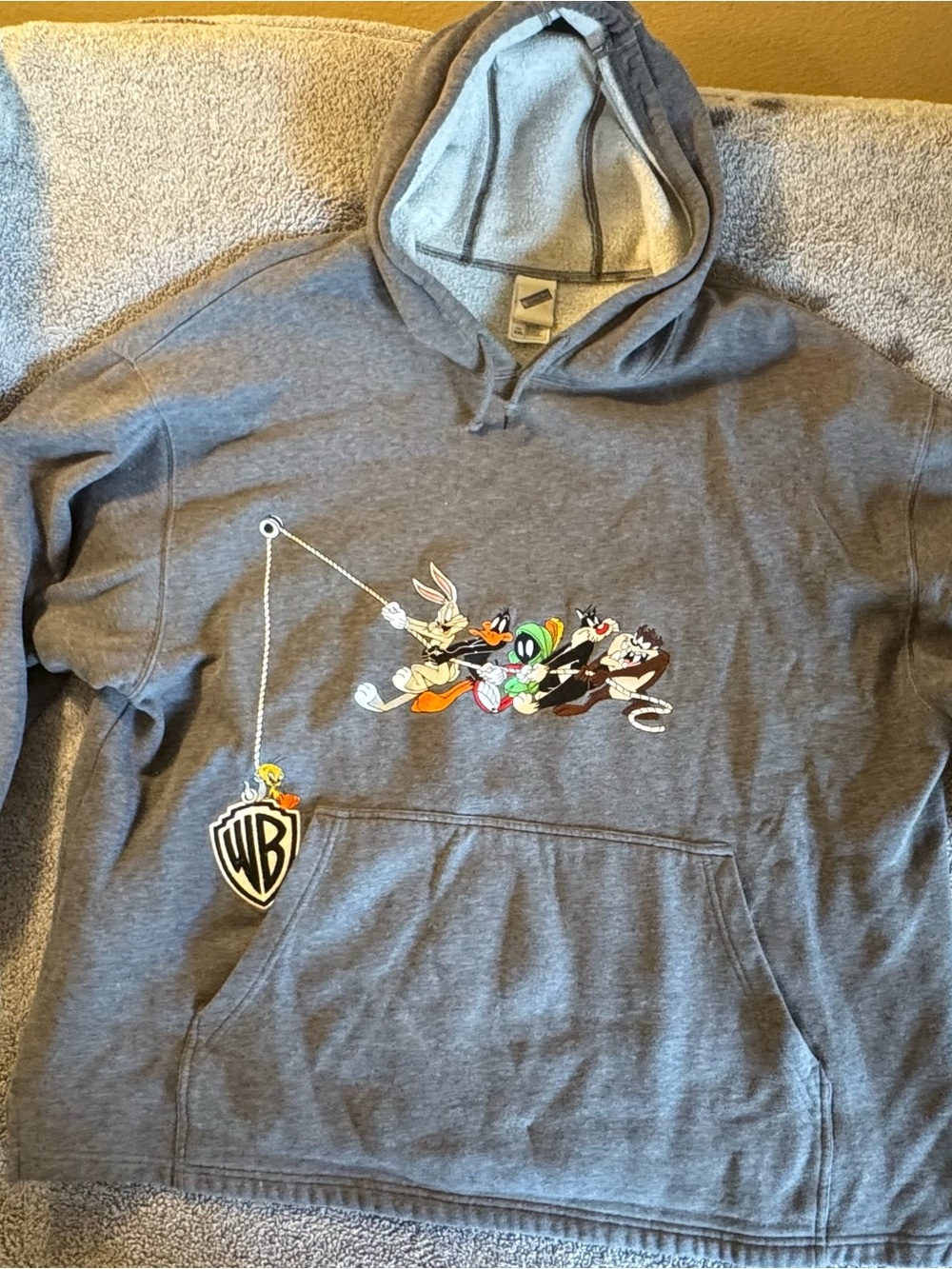Vintage 1999 Warner Bros Studio Store Looney Tunes Embroidered Hoodie XXL